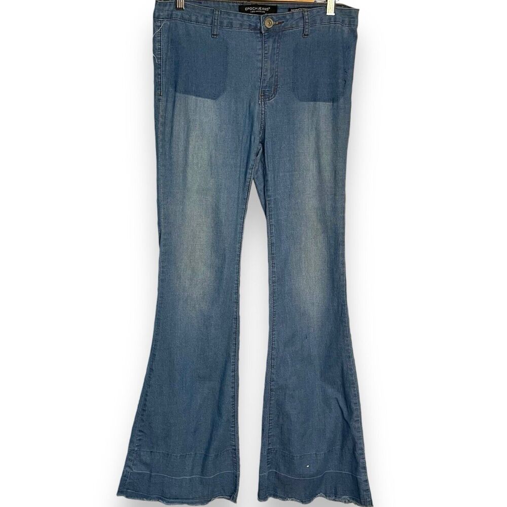 Epoch Flare Leg Jeans Women's 7 Juniors Blue Y2K Casual Pockets Stretch Groovy